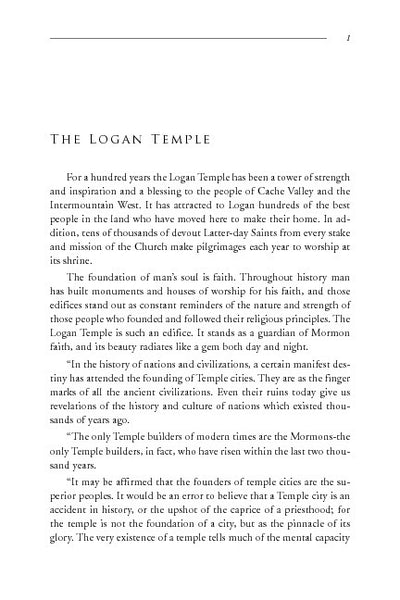 First 100 year history of the Logan Temple