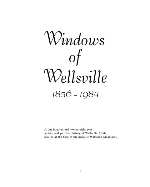 Windows of Wellsville Title Page