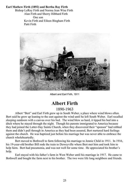 A page from Bothwell, a book about the people of Bothwell Utah.